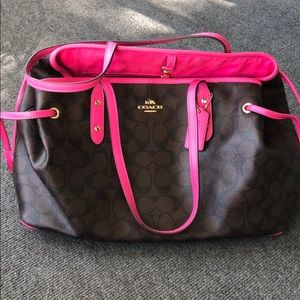 Pink and Brown Coach Purse